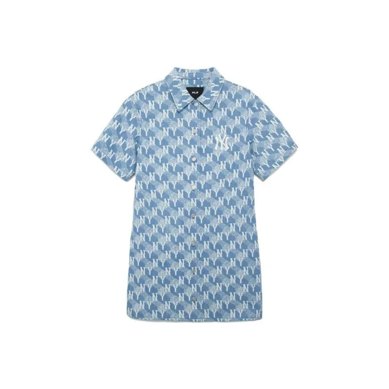 MLB Short Sleeved Dresses Women's Light Sky Blue-0