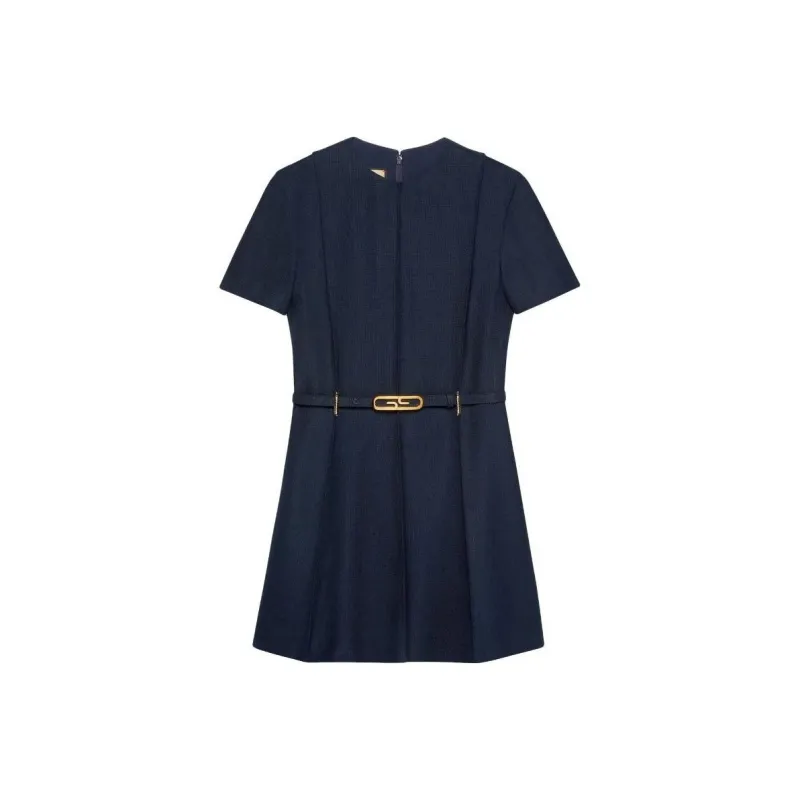 GUCCI Short-Sleeved Dresses Women's Navy Blue-0
