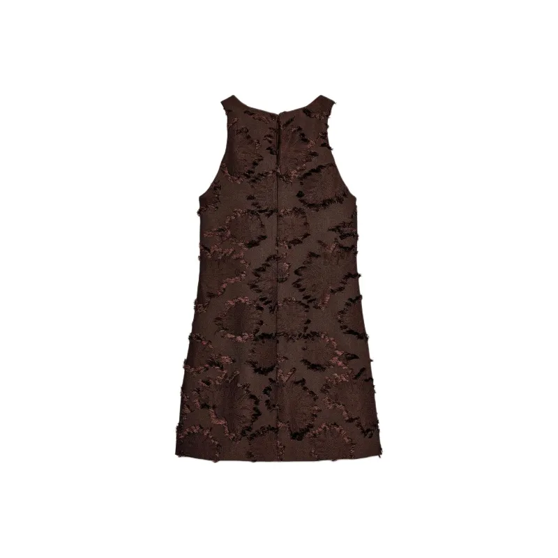ZARA Sleeveless Dress Women's Brown-1