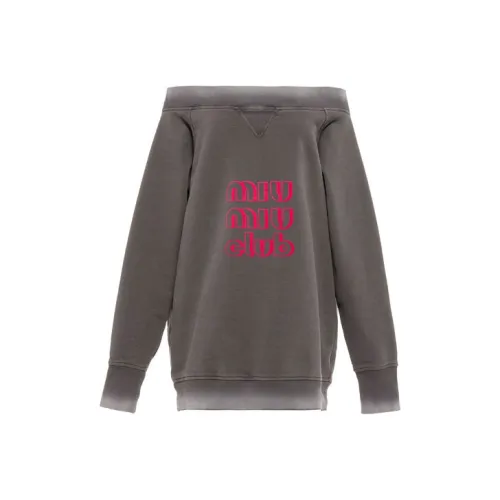 MIU MIU Long-Sleeved Dresses Women's Gray