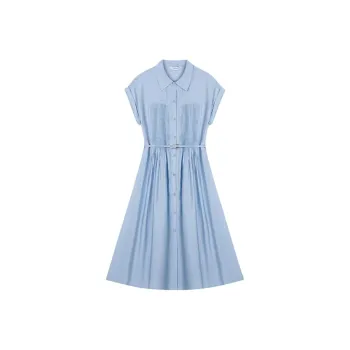 IHIMI Short Sleeved Dress Women's Sky Blue