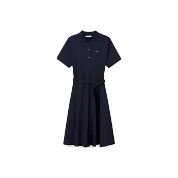 LACOSTE Short Sleeved Dress Women's Dark Green