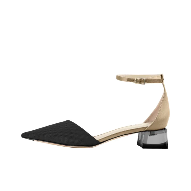 AMANI D'Orsay Chunky Heel High Heels 3.5cm Women's Black Gold-0