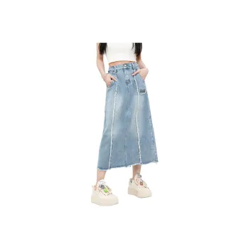 RA&RN Denim Long Skirts Women's Blue
