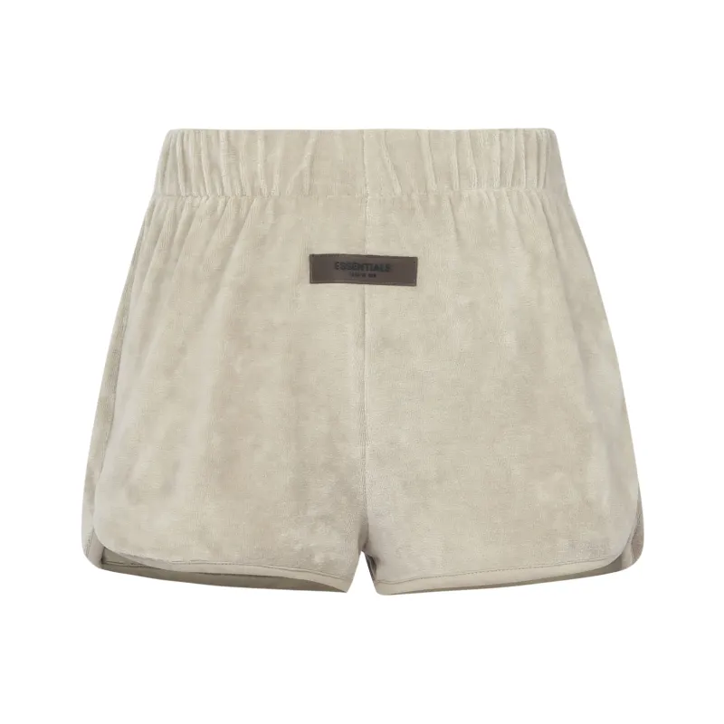 Fear Of God Essentials Logo Patch Velour Shorts-0
