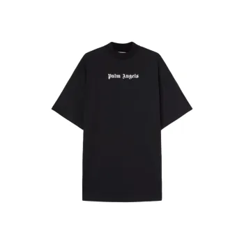 PALM ANGELS Logo Printed Drop Shoulder Mini Dress