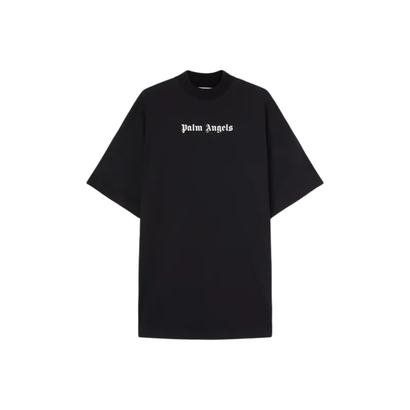 PALM ANGELS Logo Printed Drop Shoulder Mini Dress-0