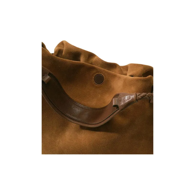 Songmont Suede Shoulder Bag, Crossbody Bag, Handbag Trumpets Unisex Sand Dusk Brown+Endless Charm Bag Charm-7
