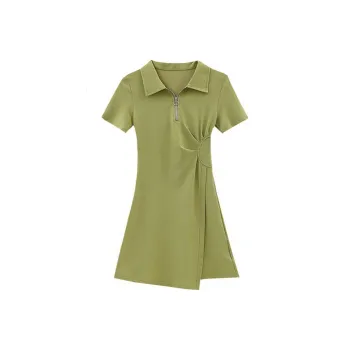 DOSOHEB Short Sleeved Dresses Women's Green