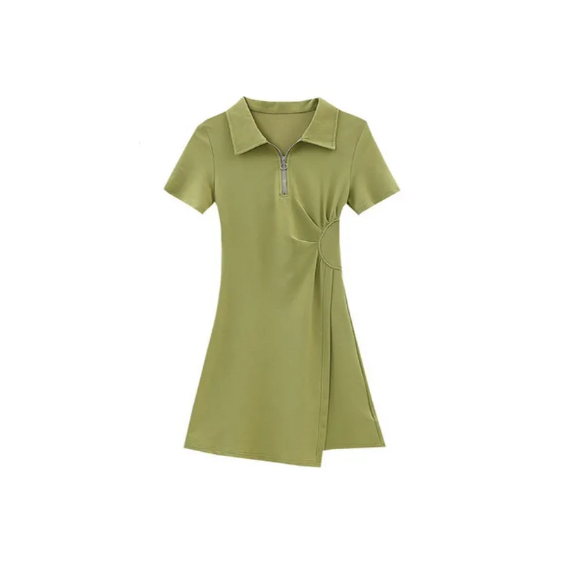DOSOHEB Short Sleeved Dresses Women's Green-0
