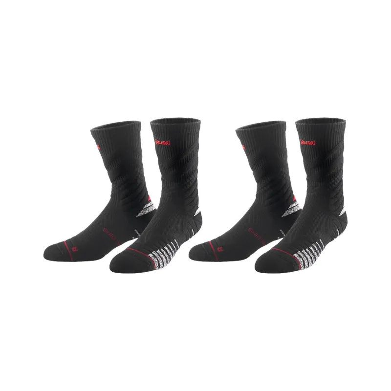 SPALDING Professional Basketball Socks Trendy Versatile Warm Elite Socks Comprehensive Training Unisex 3 Pack-28