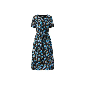 JZ. ANNAKRO Short Sleeved Dresses Women's Floral Sky Blue
