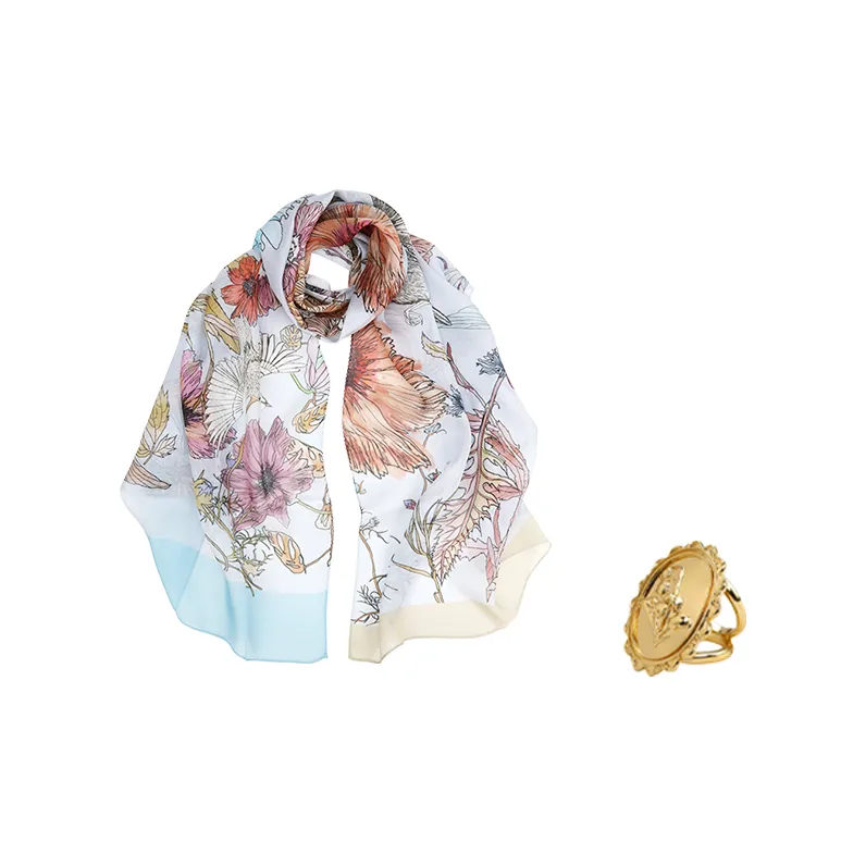 MARJAKURKI Silk Long Scarf Women's-8
