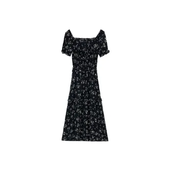 HUASJ Short Sleeved Dresses Women's Black