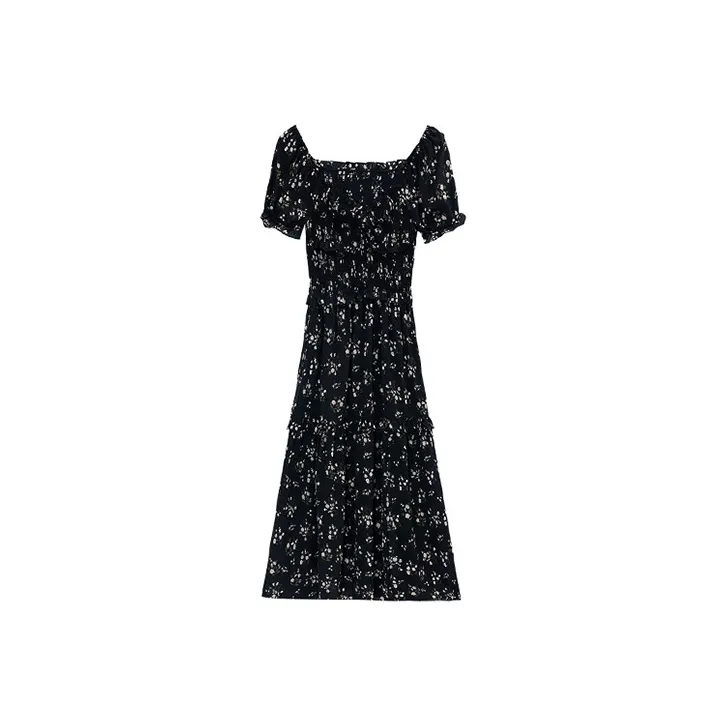 HUASJ Short Sleeved Dresses Women's Black-0
