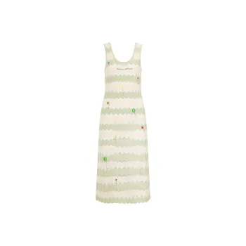 Valeria Obbaco Valeria Obbaco Fun Series Sleeveless Dress Women's White Green