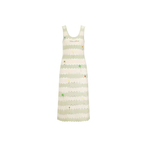 Valeria Obbaco Valeria Obbaco Fun Series Sleeveless Dress Women's White Green
