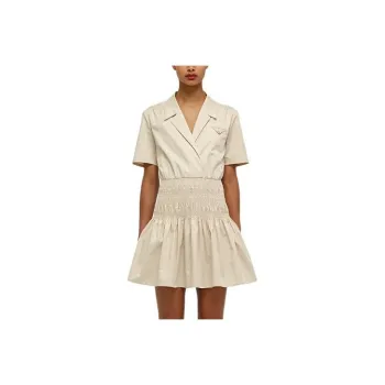 Self portrait Short Sleeved Dress Women's Khaki