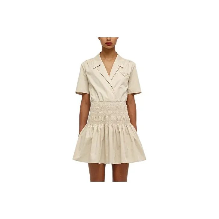 Self portrait Short Sleeved Dress Women's Khaki-0