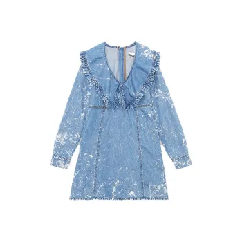 GANNI Long Sleeved Dresses Women's Blue