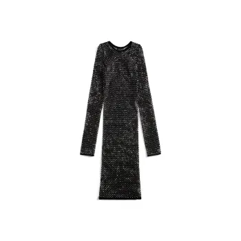 Balenciaga Crystal mesh Long sleeve Minidress
