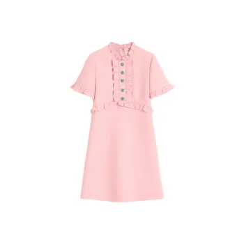 Valentino FW24 Short Sleeved Dress Women's Pink