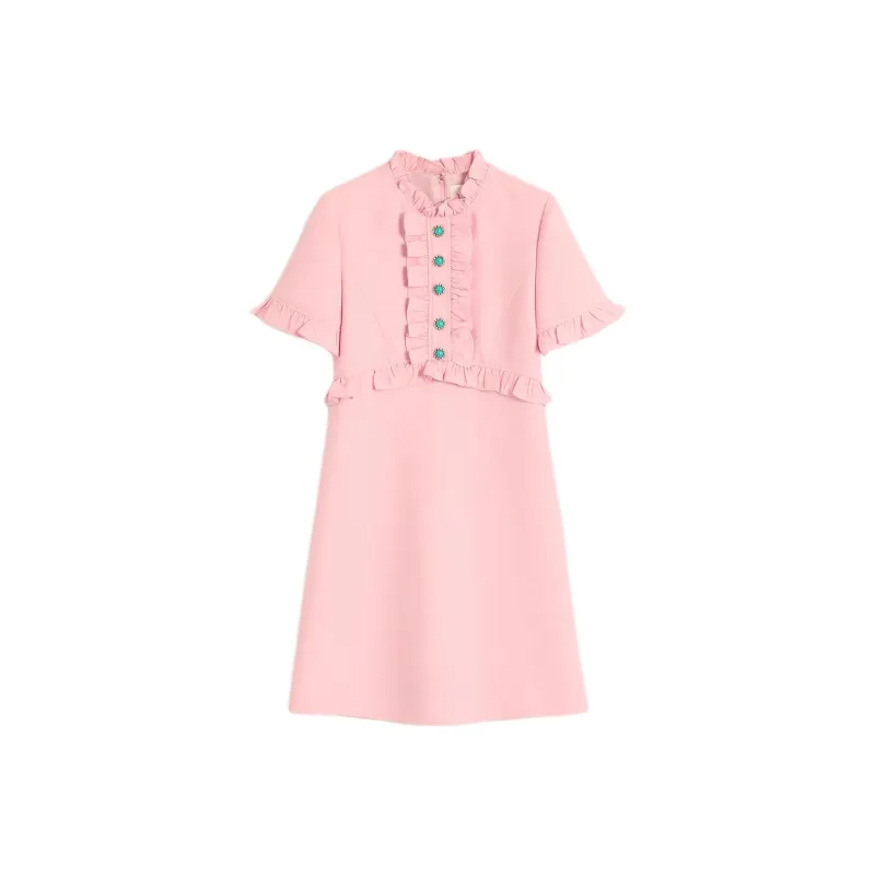 Valentino FW24 Short Sleeved Dress Women's Pink-0