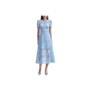 Self portrait Short Sleeved Dress Women's Misty Blue