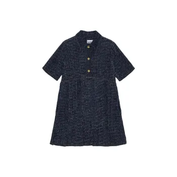 GANNI Fluffy Denim Mini Dress