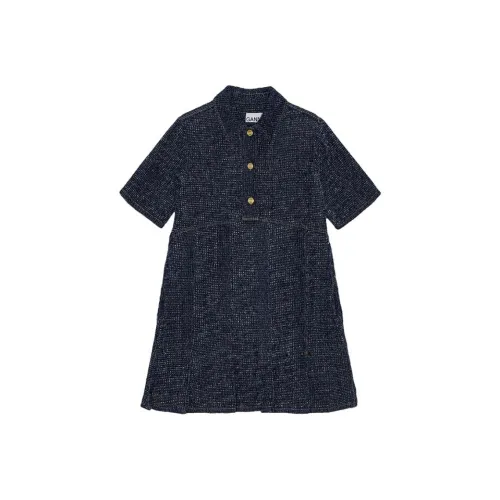 GANNI Fluffy Denim Mini Dress