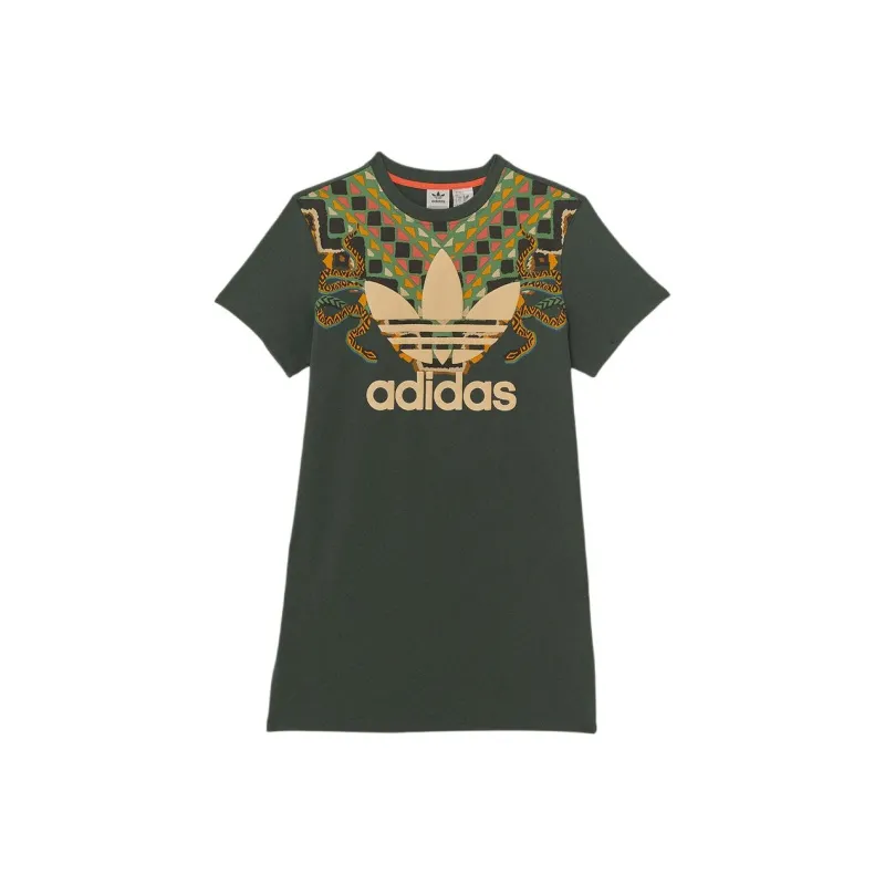 Adidas Originals x FARM Rio FW24 Short-Sleeved Dresses Women's Green-0