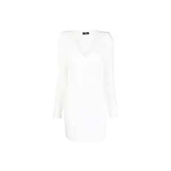 Elisabetta Franchi FW21 Knitted Fabric Dress White