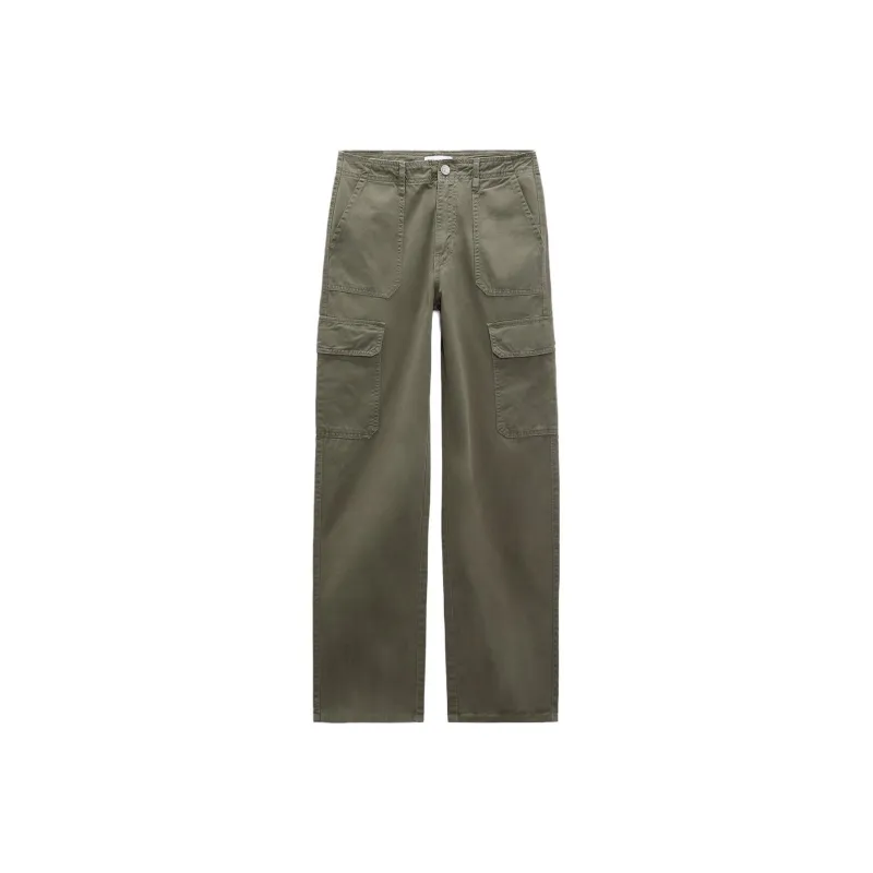 ZARA Cargo Pants Women's Dark Khaki-0