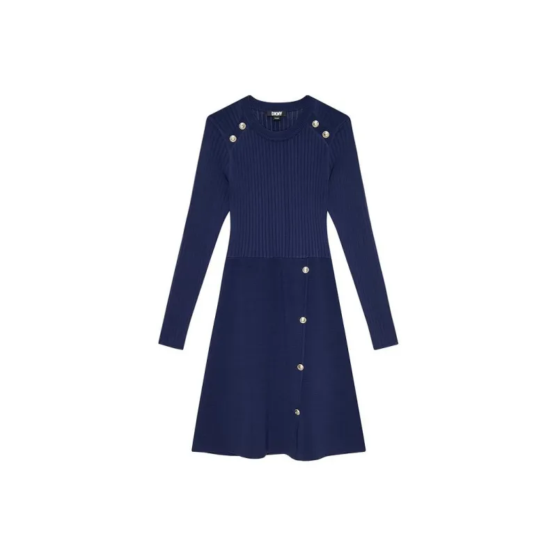 DKNY Long Sleeved Dress Women's Blue-0
