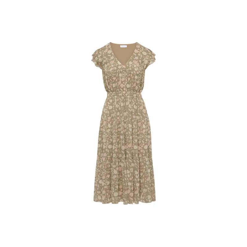 ARITZIA Little Moon Taverna Dress Short-Sleeved Dresses Women's Tan Khaki/Tan Khaki-0