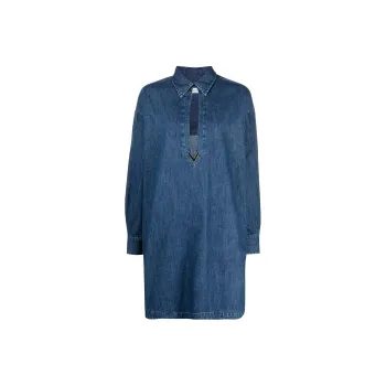 Valentino Denim Long Skirts Women's Blue