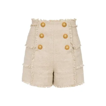 BALMAIN High-waisted Tweed Shorts