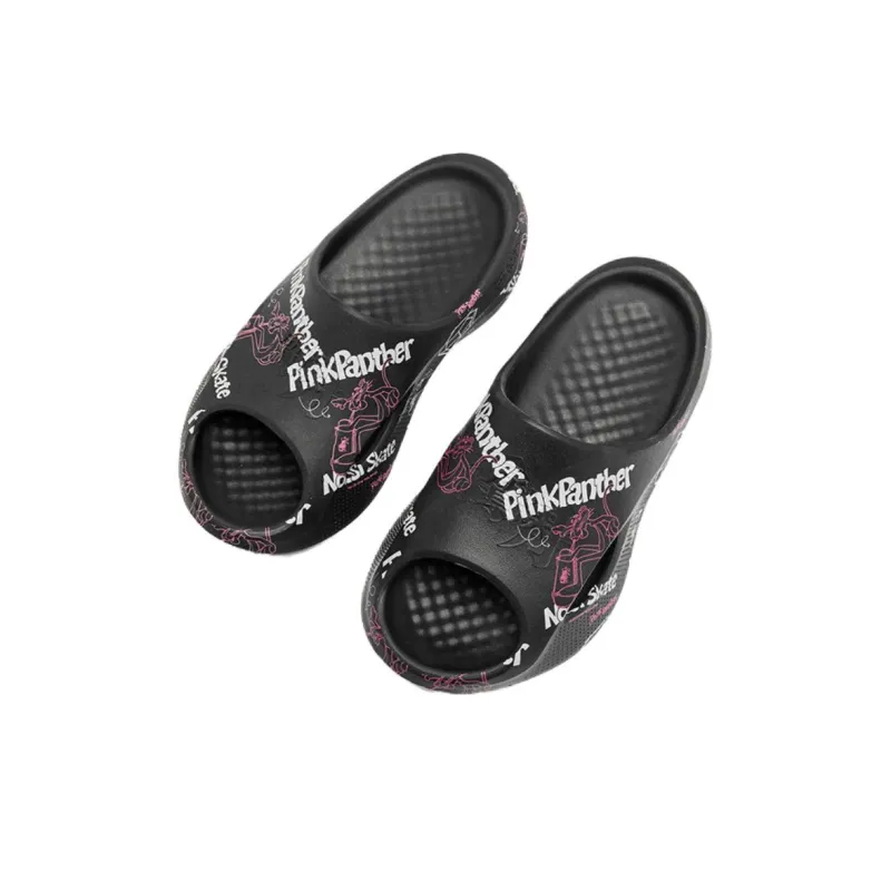 PINK PANTHER x QIAODAN Slip Resistant Abrasion Resistant Slide Slippers Women's Black-1