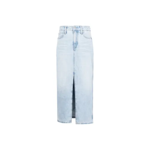 CALVIN nylon Denim Long Skirts Women's Denim Light Blue