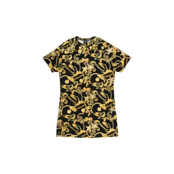 TCH Short Sleeved Dresses Women's Black Base Gold Logo