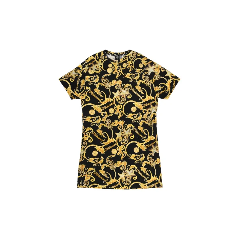 TCH Short Sleeved Dresses Women's Black Base Gold Logo-0