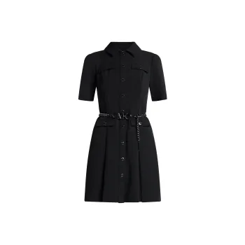 MICHAEL MICHAEL KORS Stretch Crepe Belted Shirtdress