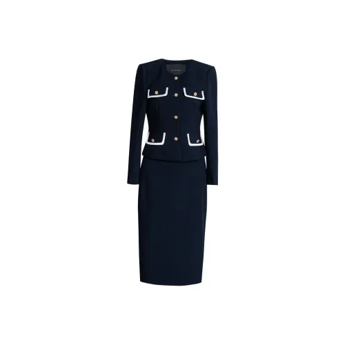 ROEYSHOUSE Business Suits Women's Set Navy Blue