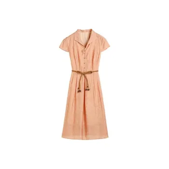 Hang Yi Court SS24 Short Sleeved Dress Women's Orange