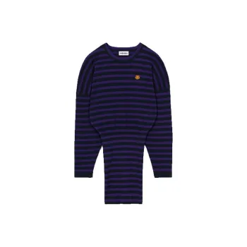 KENZO Logo Patch Striped Mini Dress
