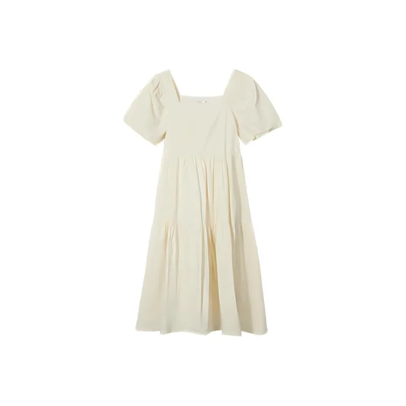 Hotwind Short Sleeved Dresses Women's Beige-0