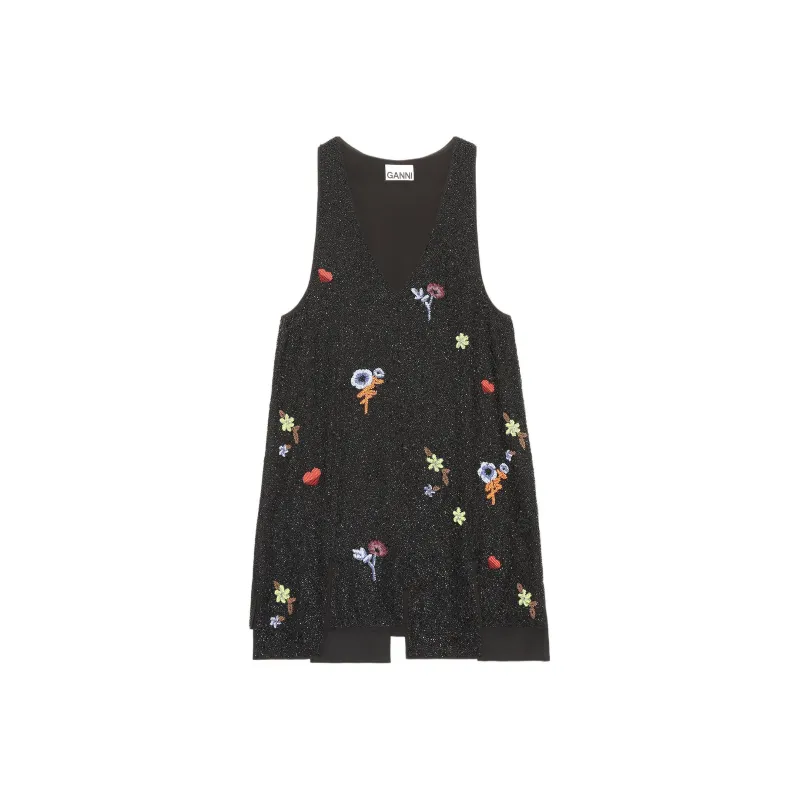 GANNI Sleeveless Dresses Women's Black-0