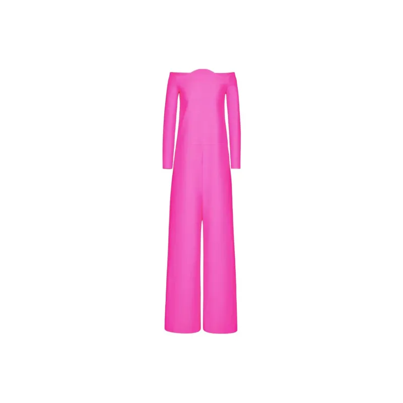 Valentino Off-Shoulder Long-Sleeved Jumpsuit-0