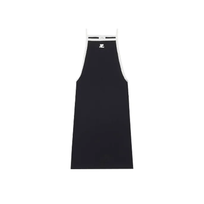 Courrèges Light Rib Contrast Dress 'Black/Heritage White'-0