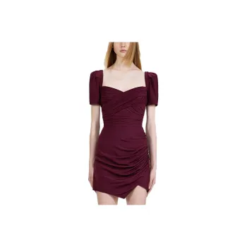 Self portrait SS22 Short Sleeved Dress Women's Dark Burgundy